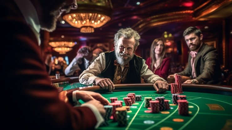 French Roulette wheel and betting table layout on wins77 live-dealer interface